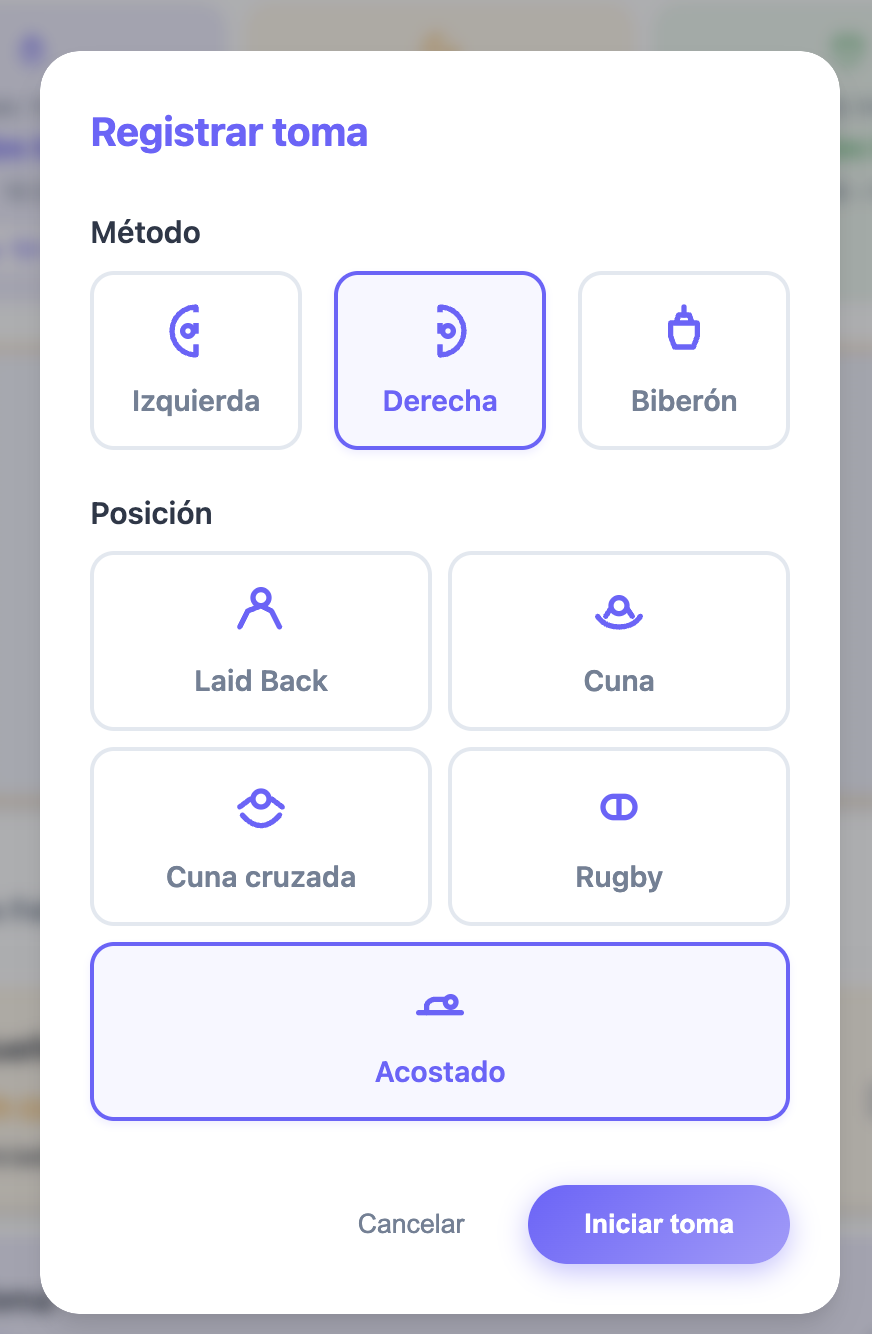 Registro sencillo de tomas