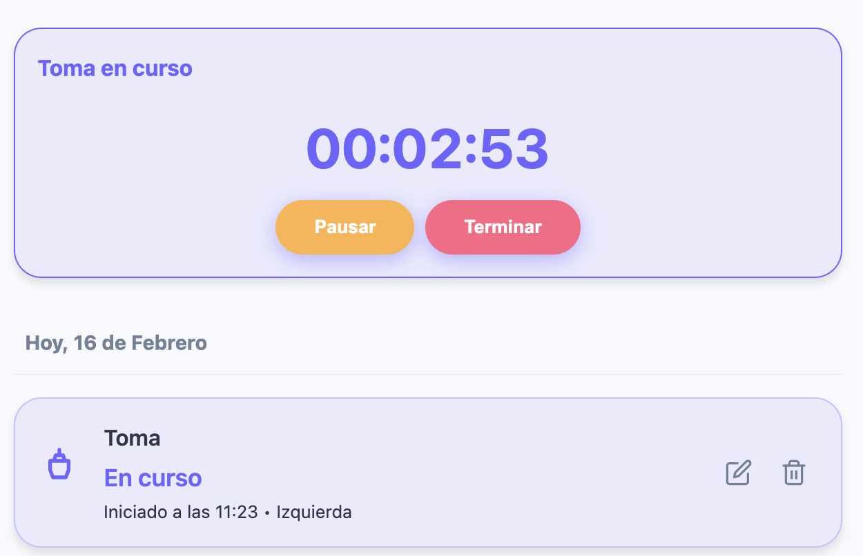 Seguimiento de tomas en tiempo real