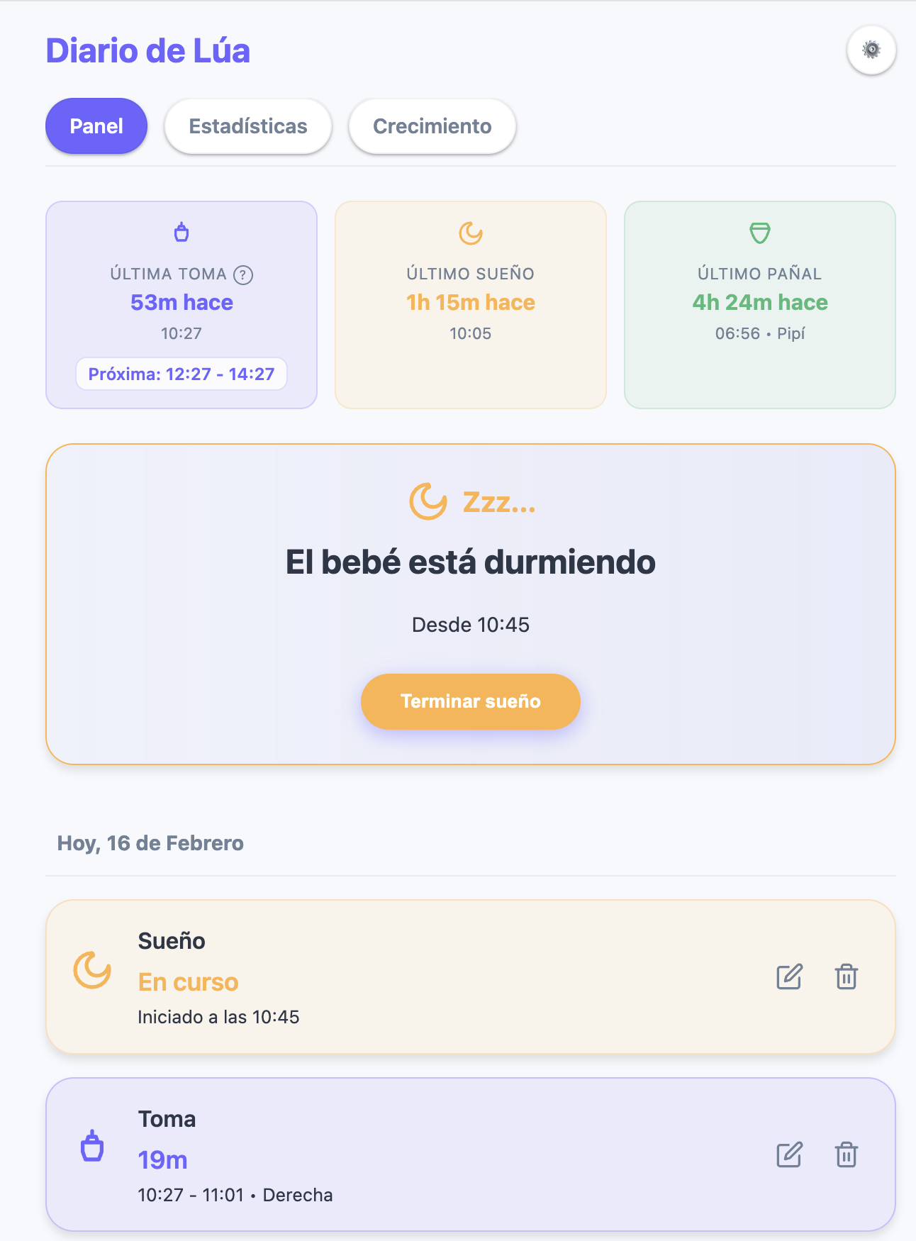 Monitoreo de sesiones de sueño